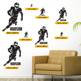 Custom Football Running Back Wall Decal, 0284, Personalized Boys Football Wall Decal, Running Back