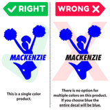 Custom Cheerleading Wall Decal, 0057, Personalized Cheerleader Wall Decal