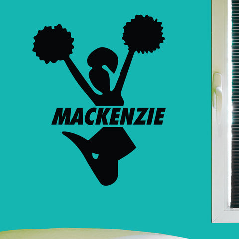 Custom Cheerleading Wall Decal, 0057, Personalized Cheerleader Wall Decal