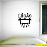 Custom Name Football Wall Decal, 0120, Personalized Football Name Wall Decal, Helmet