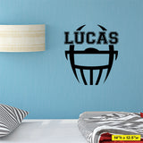 Custom Name Football Wall Decal, 0120, Personalized Football Name Wall Decal, Helmet
