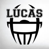 Custom Name Football Wall Decal, 0120, Personalized Football Name Wall Decal, Helmet