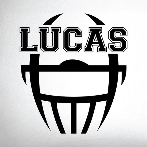 Custom Name Football Wall Decal, 0120, Personalized Football Name Wall Decal, Helmet