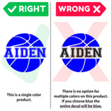 Custom Basketball Name Wall Decal, 0121, Girls Basketball, Boys Basketball, Wall Graphic