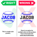 Custom Baseball Name Wall Decal, 0124, Personalized Baseball Name Wall Decal, Girls Softball, Boys Baseball