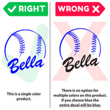 Custom Softball Name Wall Decal, 0125, Personalized Softball Name Wall Decal, Girls Softball, Softball Custom Name