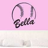 Custom Softball Name Wall Decal, 0125, Personalized Softball Name Wall Decal, Girls Softball, Softball Custom Name