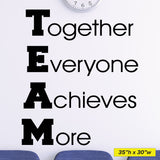 TEAM Together Everyone Achieves More, Wall Decal, 0176, Team Work