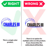 Custom Boys Name Basketball Wall Decal, 0262, Personalized Basketball Wall Decal