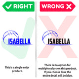 Custom Girls Name Basketball Wall Decal, 0263, Personalized Girls Basketball Wall Decal