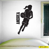 Custom Girls Name Basketball Wall Decal, 0265, Personalized Girls Basketball Wall Decal