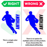 Left Handed Basketball Player Custom Name Wall Decal, 0266, Lefty, Dribbling, Wall Sticker