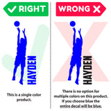 Custom Name Boys Basketball Wall Decal, 0268, Personalized, Basketball Player