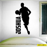 Custom Name Boys Basketball Wall Decal, 0269, Dribbling, Basketball Player Wall Art, Personalized