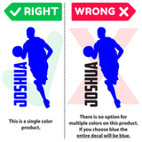 Custom Name Boys Basketball Wall Decal, 0269, Dribbling, Basketball Player Wall Art, Personalized