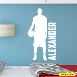 Custom Name Boys Basketball Wall Decal, 0270, Personalized, Basketball Graphics