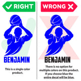 Boys Basketball Custom Name Wall Decal, 0271, Free Throw, Wall Graphic, Basketball Player