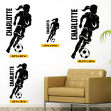 Custom Girls Name Soccer Wall Decal, 0272, Girls Soccer Decal, Personal Name, Dribbling