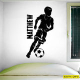 Custom Name Boys Soccer Wall Decal, 0273, Personalized Soccer Wall Decal, Dribbling