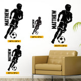 Custom Name Boys Soccer Wall Decal, 0273, Personalized Soccer Wall Decal, Dribbling