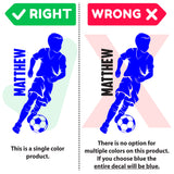 Custom Name Boys Soccer Wall Decal, 0273, Personalized Soccer Wall Decal, Dribbling