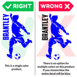 Custom Boys Name Soccer Wall Decal, 0274, Personalized Boys Soccer Wall Decal, Dribbling, Kicking