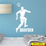 Boys Custom Name Soccer Wall Decal, 0275, Personalized Boys Soccer Wall Decal