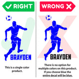 Boys Custom Name Soccer Wall Decal, 0275, Personalized Boys Soccer Wall Decal