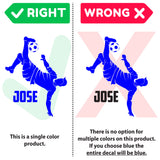 Custom Name Soccer Decal Kicking, 0276, Personalized Soccer Wall Decal, Bicycle Kick