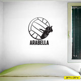 Custom Girls Name Volleyball Sticker, 0277, Personalized Girls Volleyball Wall Decal, Outside Hitter, Spike