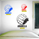 Custom Girls Name Volleyball Sticker, 0277, Personalized Girls Volleyball Wall Decal, Outside Hitter, Spike