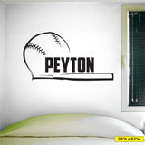 Custom Name Baseball Wall Decal, 0279, Softball Wall Decal