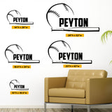 Custom Name Baseball Wall Decal, 0279, Softball Wall Decal