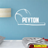 Custom Name Baseball Wall Decal, 0279, Softball Wall Decal
