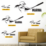 Custom Girls Softball Wall Decal, 0281, Personalized Girls Softball Decal, Batter, Hitter