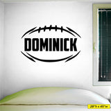 Custom Boys Name Football Wall Decal, 0283, Personalized Boys Football Wall Decal, Football