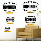 Custom Boys Name Football Wall Decal, 0283, Personalized Boys Football Wall Decal, Football