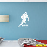 Custom Football Running Back Wall Decal, 0284, Personalized Boys Football Wall Decal, Running Back