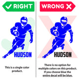 Custom Football Running Back Wall Decal, 0284, Personalized Boys Football Wall Decal, Running Back