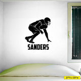 Custom Wall Decal Football Lineman, 0286, Defensive Lineman, Personalized Boys Football Wall Decal