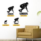Custom Wall Decal Football Lineman, 0286, Defensive Lineman, Personalized Boys Football Wall Decal