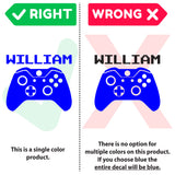 Video Game Custom Name Wall Decal, 0306, Video Game Controller, Gamer