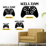 Video Game Custom Name Wall Decal, 0306, Video Game Controller, Gamer