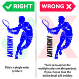 Custom Boys Tennis Wall Sticker, 429, Personalized Boys Tennis Wall Decal, Tennis