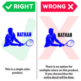 Personal Name Tennis Wall Graphic, 0430, Personalized Boys Tennis Wall Decal,