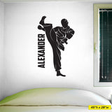 Custom Name Martial Arts Wall Decal, 0431,Personalized Boys Martial Arts Wall Decal