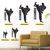 Custom Name Martial Arts Wall Decal, 0431,Personalized Boys Martial Arts Wall Decal