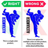 Custom Name Martial Arts Wall Decal, 0431,Personalized Boys Martial Arts Wall Decal