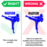 Girls Custom Name Martial Arts Wall Decal, 0432, Personalized Girls Karate Wall Decal, Martial Arts