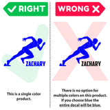 Custom Track Wall Decal, 0433, Personalized Boys Track Wall Decal, Sprint, Sprinter